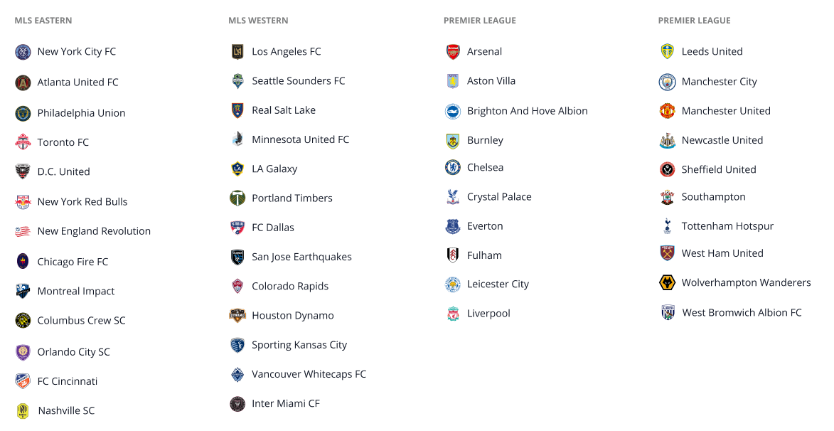 Soccer teams mock image